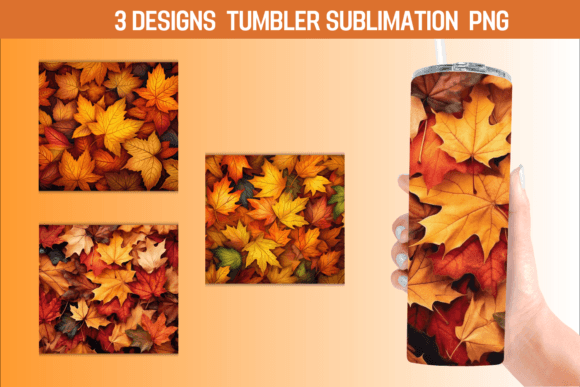 Autumn Leaves Tumbler Wrap: Graphics for Crafts & Content