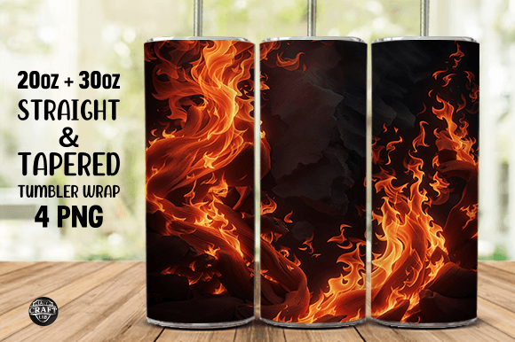 Blazing Fire Tumbler Wraps Graphics
