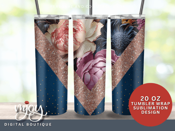 Blue & Purple Glam Tumbler Wrap 20oz Graphics