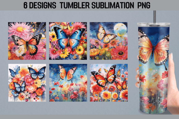 Butterfiles Paint Tumbler Sublimation: Graphics for Crafts
