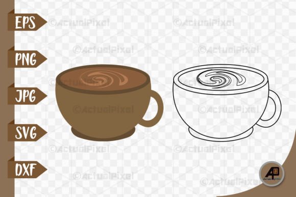Coffee Cup Outline with Clipart: Graphics & Illustrations for Local Branding