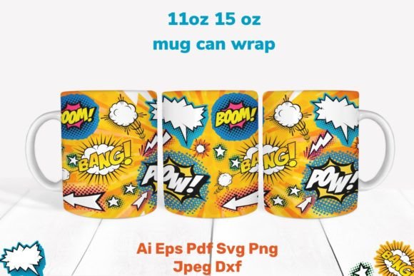 Comics Cartoon SVG Graphics for Tumbler Wraps