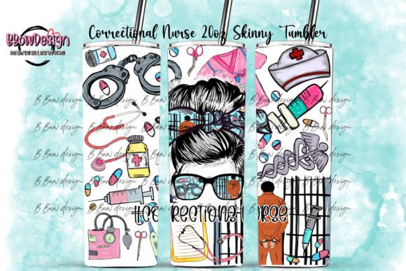 Correctional Nurse Tumbler Wraps Graphics