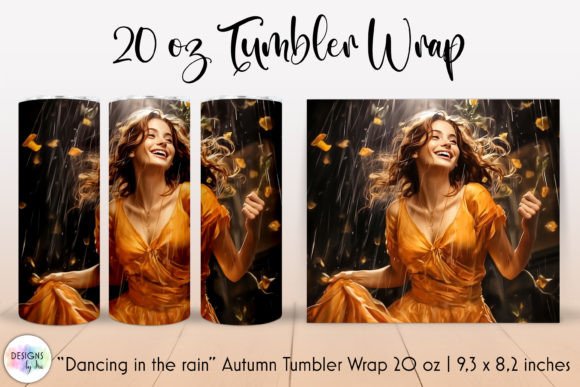 Dancing Girl Autumn Tumbler Sublimation Graphics