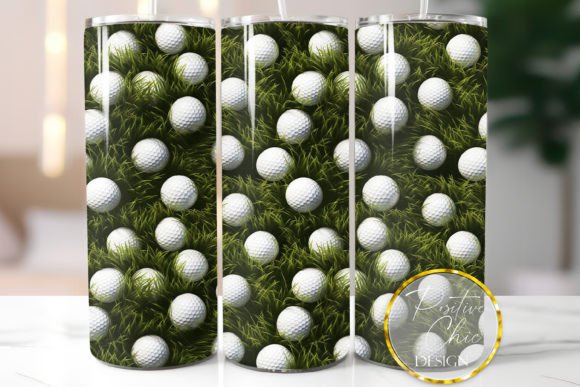 Golf Balls Tumbler Wrap Sublimation PNG Graphics & Illustrations