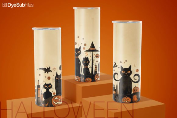 Halloween Cats Tumbler 20oz Graphics & Tumbler Wraps
