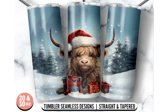 Highland Cow Christmas Tumbler Wrap: Graphics & Crafts