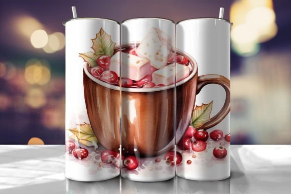 Hot Chocolate Marshmallow Tumbler Wrap Graphics