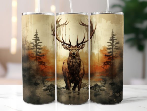 Hunting Deer Elk Tumbler Wrap PNG: Graphics for Tumbler Wraps