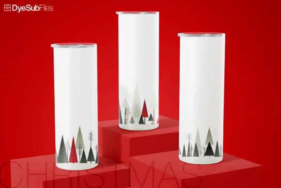 MidModern Christmas Tree Tumbler Wrap Graphics