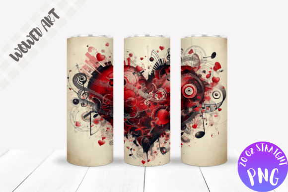 Music X Heart Tumbler Wrap: Graphics for Crafts Sellers