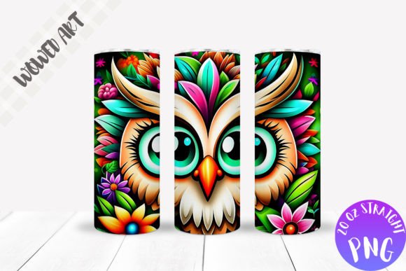 Owl 20oz Skinny Tumbler Wrap: Graphics for Crafts & Branding