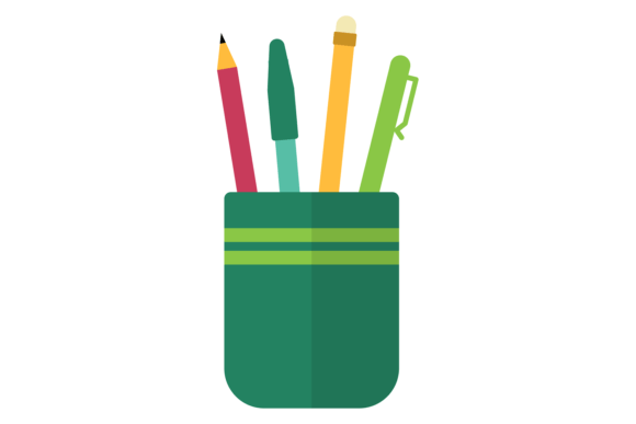 Pen Cup with Pencils & Writing Tools C: Graphics for Warm, Human-Centered Branding
