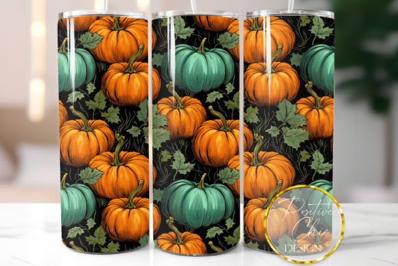 Pumpkins Fall Tumbler Wrap: Graphics & Illustrations for Seasonal Branding