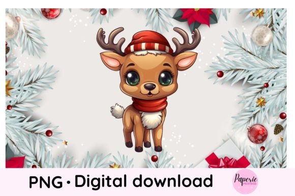Reindeer Christmas 12oz Tumbler PNG: Graphics for Crafts & Content