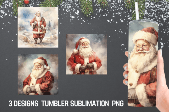 Santa Claus Vintage Tumbler Wrap: Graphics for Crafts-Driven Branding