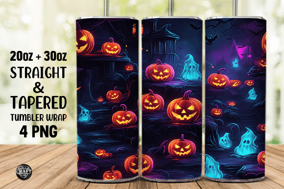 Spooky Season Halloween Tumbler Wrap PNG: Graphics for Tumbler Wraps