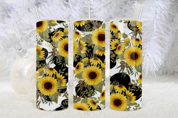 Sunflowers Cow Print Tumbler: Graphics for Crafts & Content