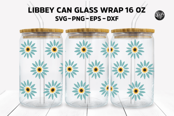 Sunflowers Libbey Can Glass SVG 16oz