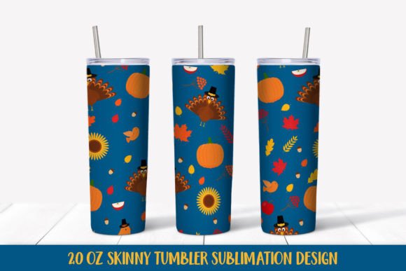Thanksgiving Tumbler Sublimation Wrap: Graphics & Illustrations