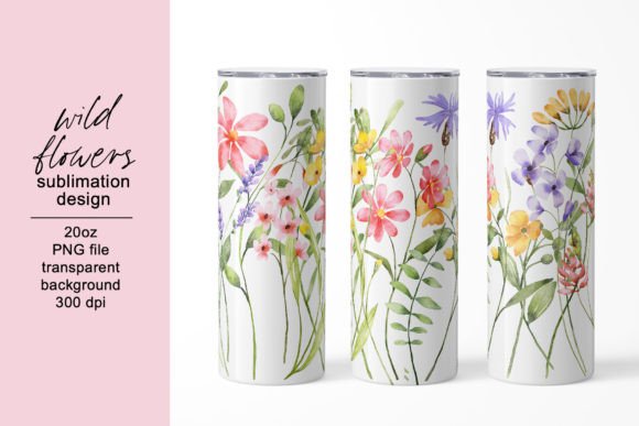 Tumbler Sublimation Design, Wildflowers