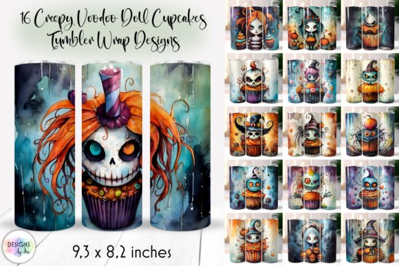 Voodoo Creepy Cupcakes Tumbler Bundle: Graphics & Tumbler Wraps