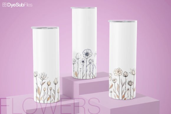 Wild Flower Drawing Tumbler Wraps: Graphics for Local Branding
