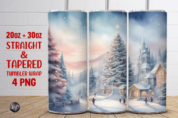 Winter Wonderland 20oz Tumbler Wrap PNG Graphics