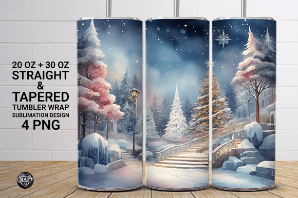 Winter Wonderland Tumbler Wrap 20oz PNG Graphics
